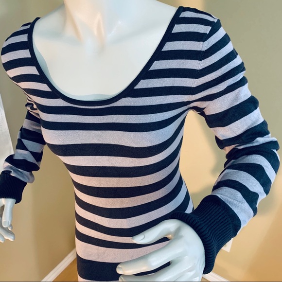 Grey Stripe Sweater Mini Dress - Picture 4 of 8